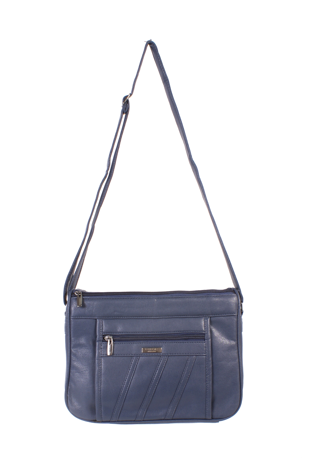 (image for) 5862 PU Twin Top Zip Bag wth Bk & Frnt Zip NAVY